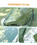 Three Piece Camping Survival Kit With Reflective Thermal Emergency Blanket And First Aid Gear for outdoor use on grass