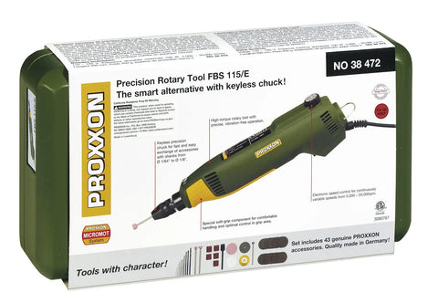 Versatile Precision Rotary Tool with full wave speed control and soft grip handle in product packaging