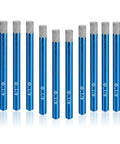 10-piece blue dry diamond drill bit set, Amazon, front view, 1/4" (6mm) shanks for ceramic and stone drilling