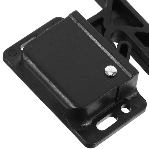 Black RV Cabinet Door Latches With Screws, Pull-To-Open Camper Cabinet Latch, Sturdy ABS Construction, Close-up View