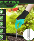 Close-up of a person installing 200 Pack 6 Inch U Shaped Landscape Staples With Hook 11 Gauge Heavy Duty Galvanized Garden Stakes