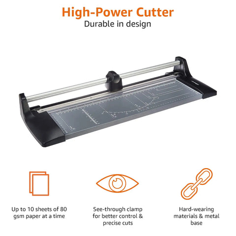 A3 Rotary Paper Trimmer With Built Different Metal Base, Precision Blade Cuts Laminates And Photos Butter Smooth, See Through Clamp Handles Ten Sheets Easy, Zero Hassle Workhorse For Office Or Home Desk