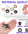 Heavy-Duty 150-Piece Assortment Kit Packed With M3 M4 M5 M6 M8 And M10 Black 304 Stainless Steel Serrated Flange Lock Nuts in hand