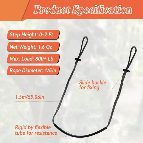 Climbing Stick Aider For Hunting And Tree Stand Safety Hand Braided Lightweight Rope Ladder Gear Single Step Aider