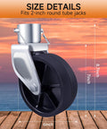 XIANGZI 6-inch trailer jack wheel with pin; black wheel, silver bracket, 1200lb capacity