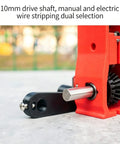 Close-up of 10mm drive shaft on Heavy Duty Manual And Electric Wire Stripping Machine With Replaceable Blade.
