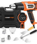 Hot Air Gun With 9 Temp Dial And 3 Fan Speeds set with accessories and carrying case for versatile use