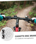 Top Shelf Aluminum Mechanical Disc Brake Kit For Mountain Bikes With 160MM Front Rear Rotors dual adjust knobs and tri align calipers on mountain bike handlebars.