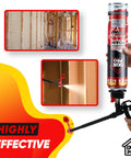 Heavy Duty Expanding Spray Foam Insulation And Air Sealant 18 Pack 30 Oz Mega Cans in use filling gaps in insulation.