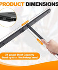 Heavy Duty Sheet Metal Hemming Tool For Roofing Panels And HVAC Ducts 15.25 Inch Pro Grade with dimensions shown