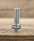 Stainless steel bolt with washer and nut from 18 Piece Stainless Steel Hex Bolts And Nuts Set With Washers For Bike Battery Terminals M6 12 16 20mm