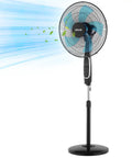 18 Inch Pedestal Fan With Remote Control And Killer Airflow 9 Speed Settings 3 Modes Oscillating Adjustable Height Quiet DC Motor 5 Blade