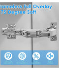 Beefy Heavy Duty Rotating Concealed Cabinet Hinges 4 Pack 175 Degree Hydraulic Soft Close Adjustable Mounting