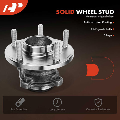 2 Pack Rear Wheel Bearing And Hub Assembly For Mazda 3 2004 2013 3 Sport 2009 2013 And 5 2006 2010 2012 2017 5 Lug Compatible With 4 Wheel ABS Heavy Duty