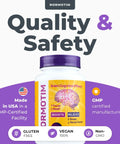 Front label of Normotim Brain and Cognitive Efficacy tablets, showing quality, USA-made, GMP-certified, gluten-free, and vegan.
