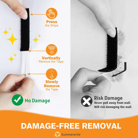 Using Heavy Duty Picture Hanging Strips Set With 56 Strips For Damage Free Walls No Nails Easy Removal And Refill Adhesive Strips