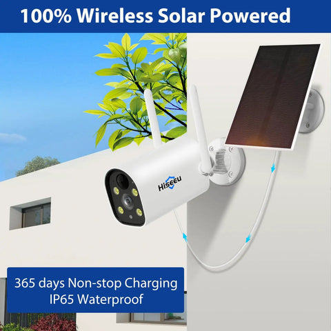 Solar Battery Powered Wireless Security Camera with 4MP Video And 2.5K Clarity No Wires Needed Outdoor Rechargeable WiFi Cam