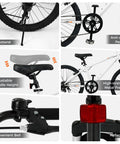 Kids Mountain Bike With 6 Speed Drivetrain Front Suspension Fork Dual Brakes Adjustable Seat 20 To 24 Inch White for Boys and Girls