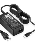 65W USB-C Laptop Charger For USB-C Laptops And Chromebooks, Multi-Voltage Power Adapter With 5V 3A / 9V 3A / 12V 5A / 15V 4.33A / 20V 3.25A Output, Worldwide 100-240V Input, Slim USB-C Power Adapter with cord and plug