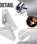 8 Pack 90 Degree Gusseted Fittings For 1-5/8 Inch Unistrut Channel, detail view of steel 4-hole gusset corner brace