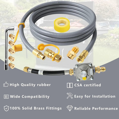 Propane To Natural Gas Conversion Kit For Weber Genesis Grills Genesis II Spirit Spirit II With 10Ft Natural Gas Hose And Regulator