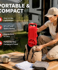 Ultra Compact Portable Washing Machine Crafted For Standard Five Gallon Bucket Plus Smart Digital Timer Nailed For Dorm Rooms RV Outings And Apartment Living Slaps Laundromat Lines Goodbye, lightweight design being packed for travel.