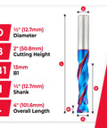Spektra Extreme Tool Life Coated Solid Carbide CNC Compression Spiral Router Bit dimensions and specifications