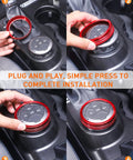Savadicar CKT01 red billet aluminum control knob trim ring for Ford Bronco center console