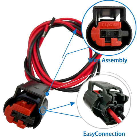 Beat The Heat Engine Coolant Temperature Sensor With Wiring Harness Connector showing wire assembly for easy connection.