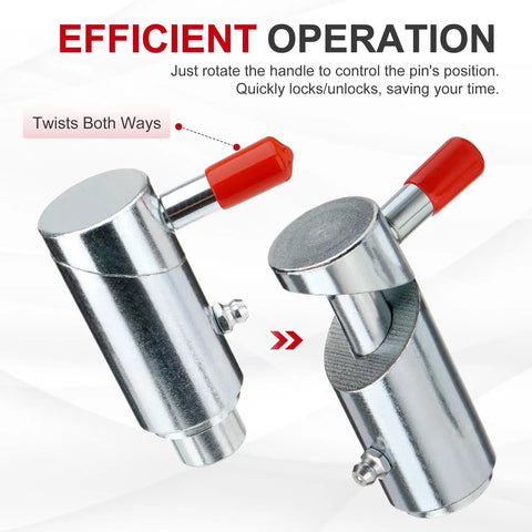 Heavy Duty 3/4 Inch Spring Loaded Twist Lock Plunger Pin With Slick Red Handle Straight Shooter Cam Latch displaying efficient operation features.