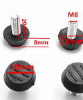 Top Shelf Adjustable Leveling Feet For Furniture Glides Featuring M8 Screw Mount Plastic Base Self Leveling Pads, detailed view of measurements.