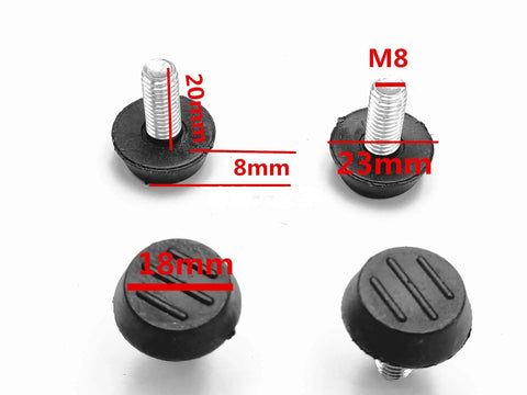 Top Shelf Adjustable Leveling Feet For Furniture Glides Featuring M8 Screw Mount Plastic Base Self Leveling Pads, detailed view of measurements.