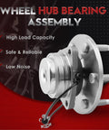 Front Wheel Bearing Hub Assembly With ABS 2WD Drop In Fit For 2007 Through 2014 Escalade ESV, Six Lug Front Left Or Right
