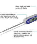 Jumbo Display Digital Thermometer With Needle Probe And Auto Cal Ultra Easy Read LED Screen for grilling and kitchen cooking indoors