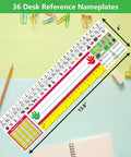 Self Adhesive Primary Kid Friendly Desk Nameplates Pack Of 36 Featuring Manuscript Alphabet, bright color, 13.8 x 4 inch