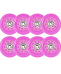Pink Dope Inline Skate Wheels 64mm 85A With Bearings 8 Pack For Outdoor And Indoor Roller Blades Replacement Wheels Durable PU Set