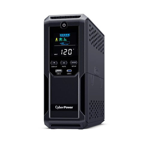 Intelligent LCD UPS Battery Backup And Surge Protector With 1500VA 900W Power 12 Outlets And 2 USB Ports AVR Boost Mini Tower