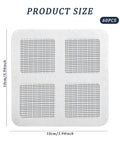Lcarege Disposable Hair Drain Stickers, 60 Pack 4x4 Fiberglass Disposable Drain Covers with grid pattern size 10cm