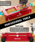 Essential Door Hinge Jig And Lock Installation Kit on wood, 6061 aluminum, for 2.5 to 5 inch hinges, precise mortising guide.