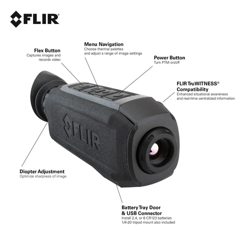 Scion PTM366 Professional Thermal Monocular With Live Encrypted Video Streaming and TruWITNESS Public Safety Integration side view
