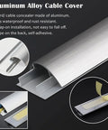 Rugged Cable Raceway Kit With Self Adhesive Floor Protector, aluminum cover with adhesive backing for wire concealment.