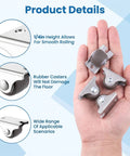 Superb One Inch Mini Caster Wheels Set Of Four Low Profile Rolling Casters With Included Screws for smooth rolling and floor protection.