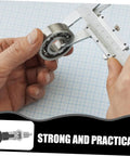 Top Shelf Hand Retractable Spring Plunger With Knurled Grip Locking Positioning Pin For Toolboxes And Rolling Cabinet Self Adjusting Industrial Hardware being measured with calipers.