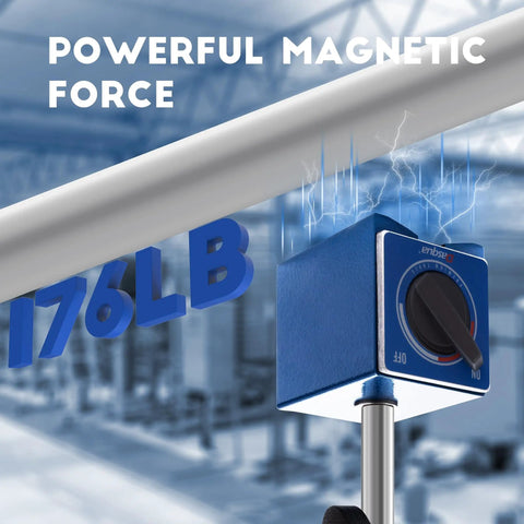 Heavy Duty Magnetic Base Stand With Fine Adjustment For Dial Indicator showing 176 lb force capability