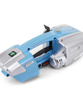 No Hassle Electric Strapping Machine With Hot Melt Seal And Rock Solid Tension Control, blue design, battery-operated, easy handling.