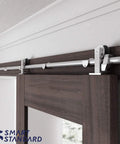Heavy Duty Stainless Steel 5 Feet Top Mount Sliding Barn Door Hardware Kit For 30 Inch Doors Quiet Glide Easy Install T Shape