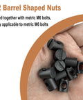 Heavy Duty M6 Barrel Nuts Hardware Kit With 10 By 11mm Dowels Slotted Nuts And Horizontal Holes Black Finish 12 Pcs Built To Last