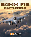 RC Jet Fighter F16 Fighting Falcon 64mm EDF Airplane flying with sunset clouds, battlefield gray, for grownups, PNP kit