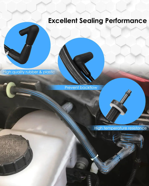 4x4 Vacuum Solenoid Valve And Auto Locking Hub Vacuum Line Check Valve Combo Kit showing installed components with captions