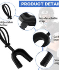 20 Pack Football Mouth Guards With Strap Black Adult Size Bulk Mouthpieces For Football, Wrestling, Boxing, Lacrosse